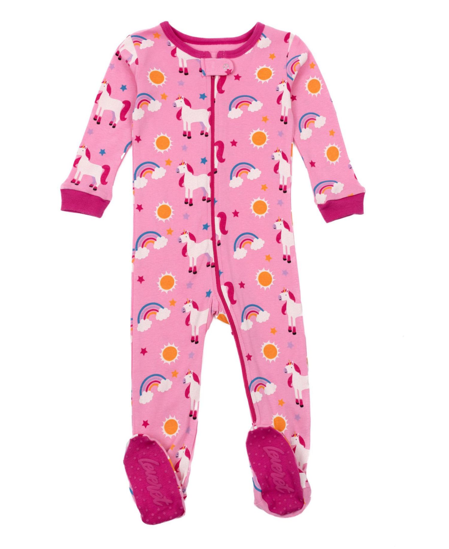 Baby Girls One-Piece Cotton Sleep And Play Footed Pajamas - Cute and Playful Prints