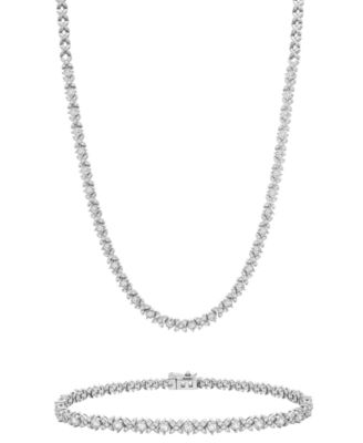 Diamond Bracelet,Necklace Collection in Sterling Silver