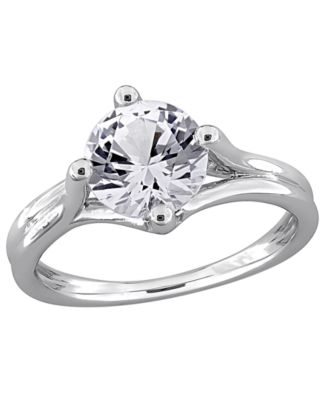 Lab Grown White Sapphire (2 ct. t.w.) Ring in Sterling Silver (Also Available in Ruby & Blue Sapphire)
