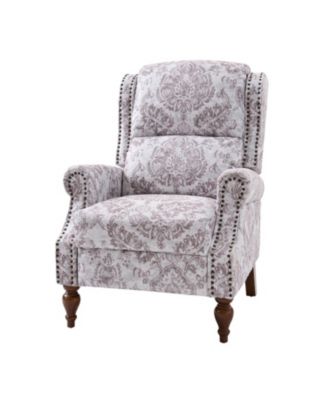 Ariany Floral Manual Recliner with Nailheads