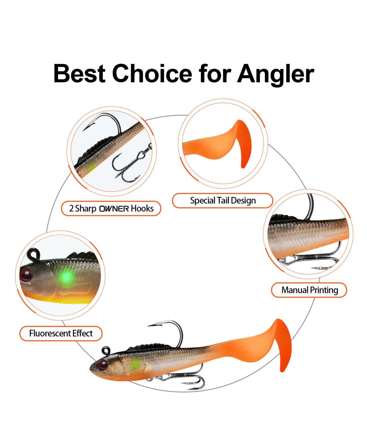 Gnuadz Easy Catch Pre-rigged Soft Swimbaits Vibrating Action Bass Fishing Lures