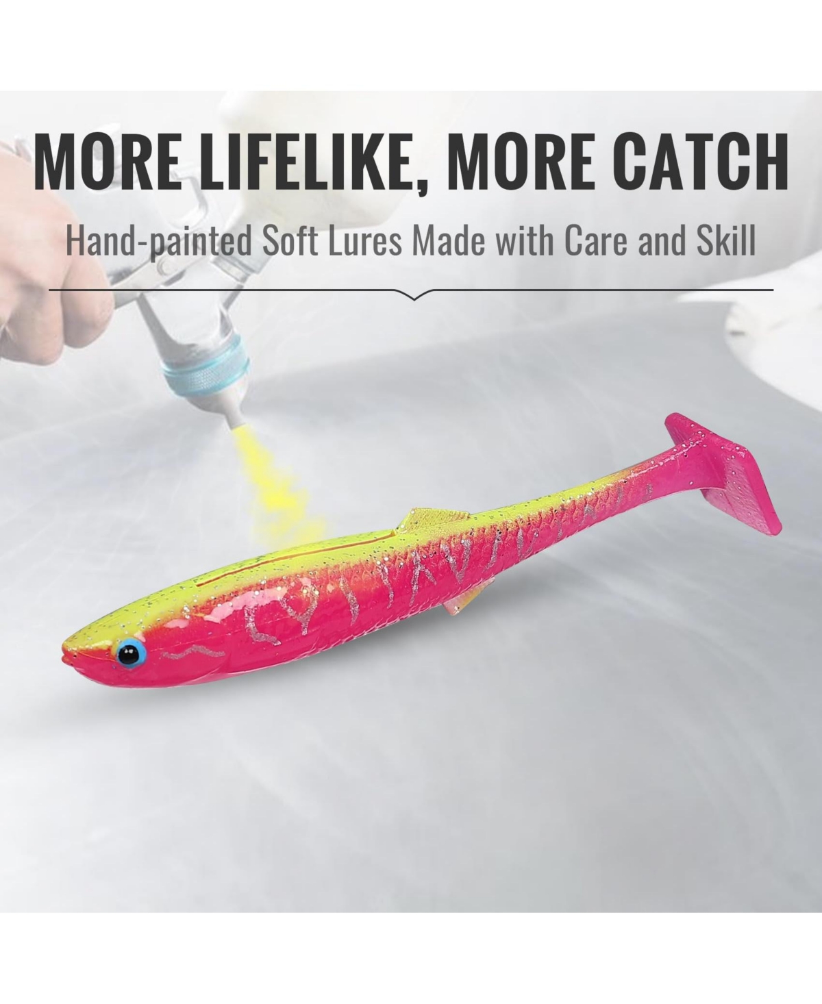 Gnuadz Easy Catch Pre-rigged Soft Swimbaits Vibrating Action Bass Fishing Lures