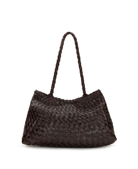 Женская сумка Patricia Nash Cheri Large Woven Leather Satchel, цвет: Шоколадный