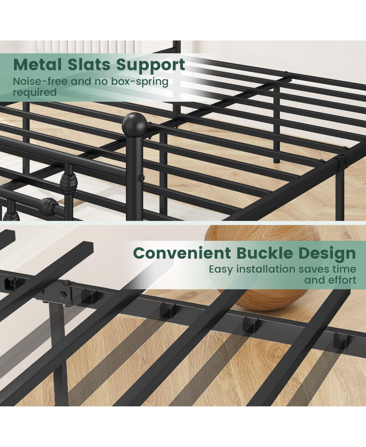 Slickblue Metal Bed Frame with Headboard