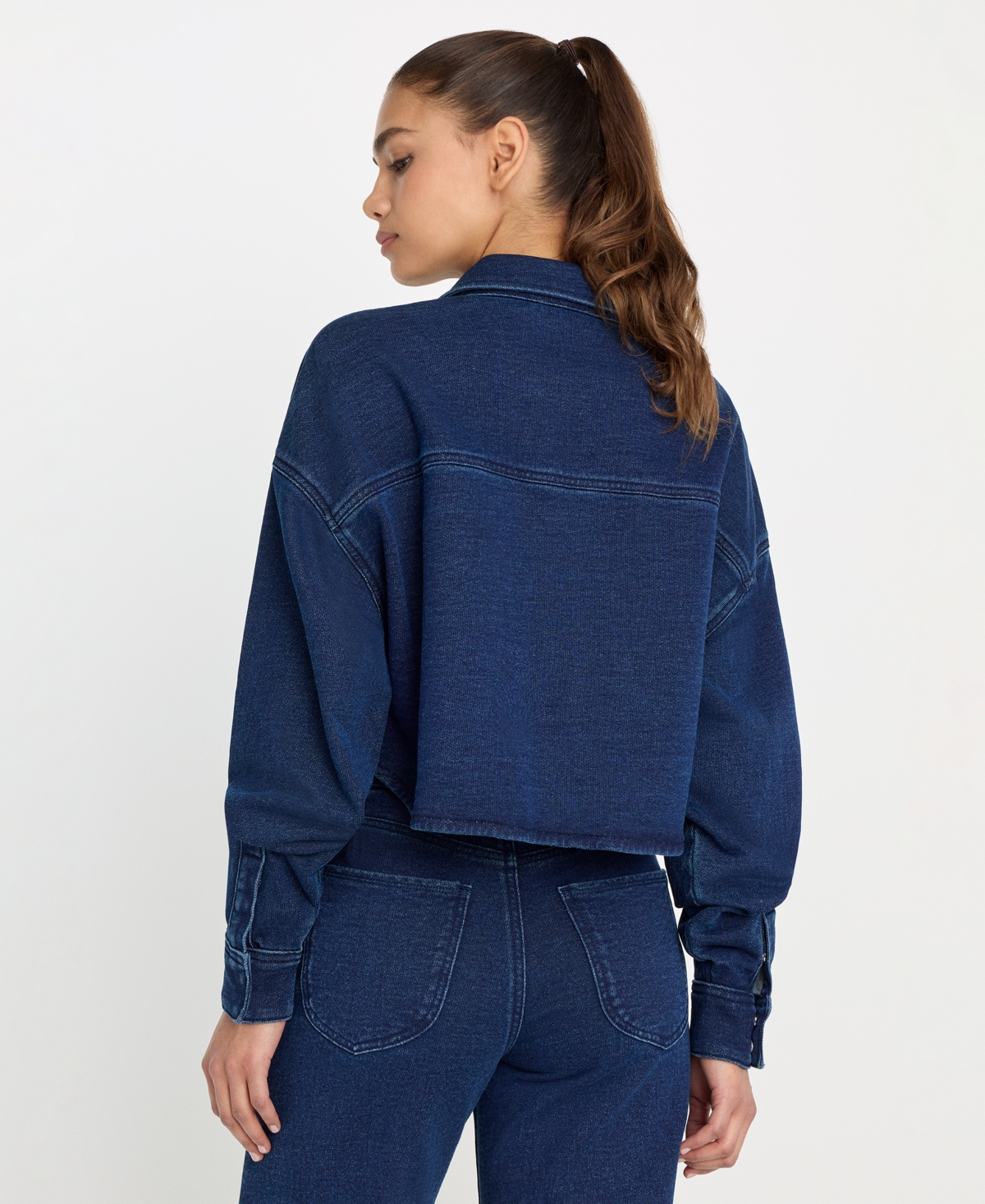Good American Women's Jeanius Collared Cropped Jacket