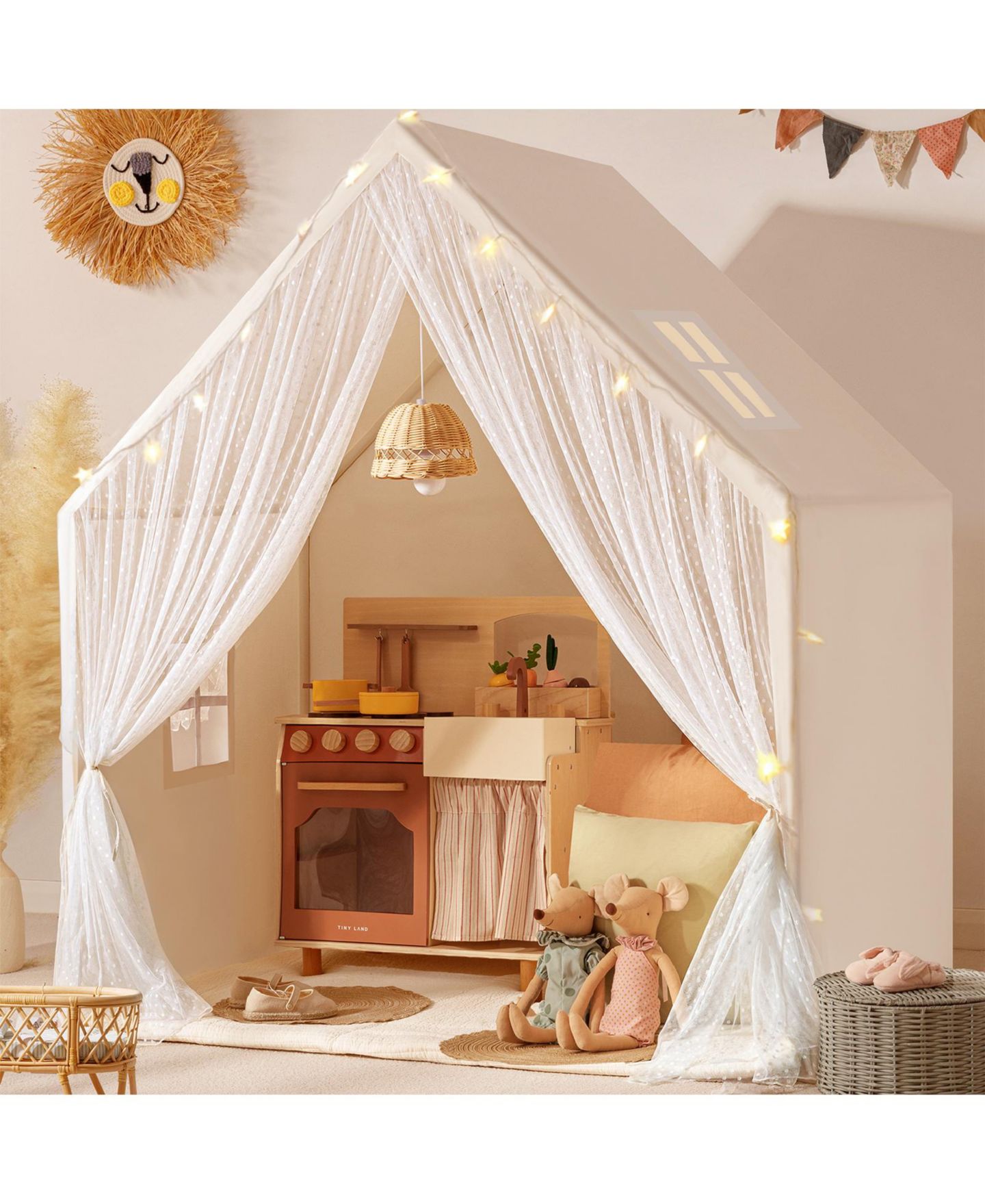 Детская игрушка Tiny Land Space Star Lights Playhouse, Ages 2+, цвет: Светлый розовый — фото 4