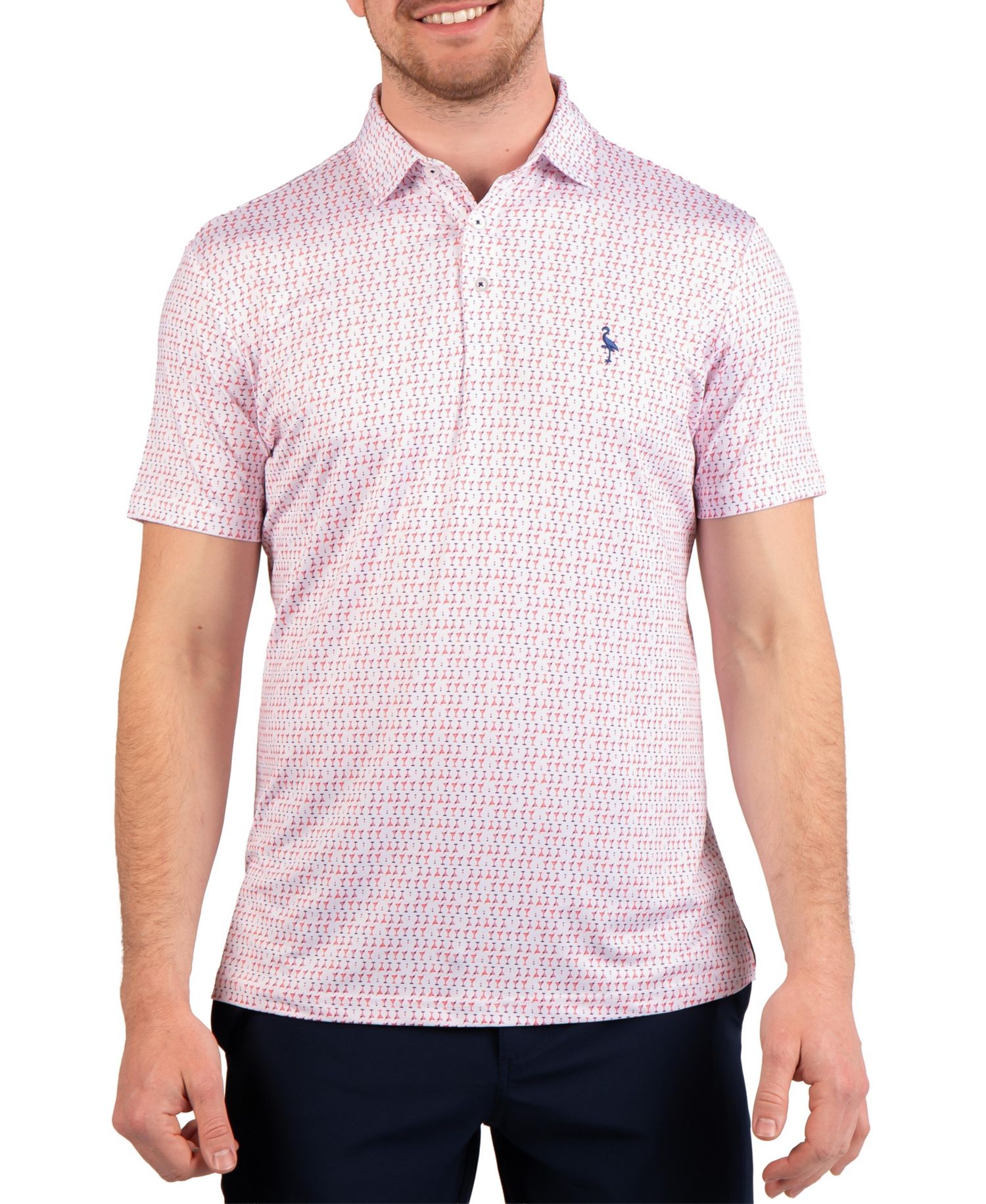 Men's Martini Glasses Printed Performance Polo