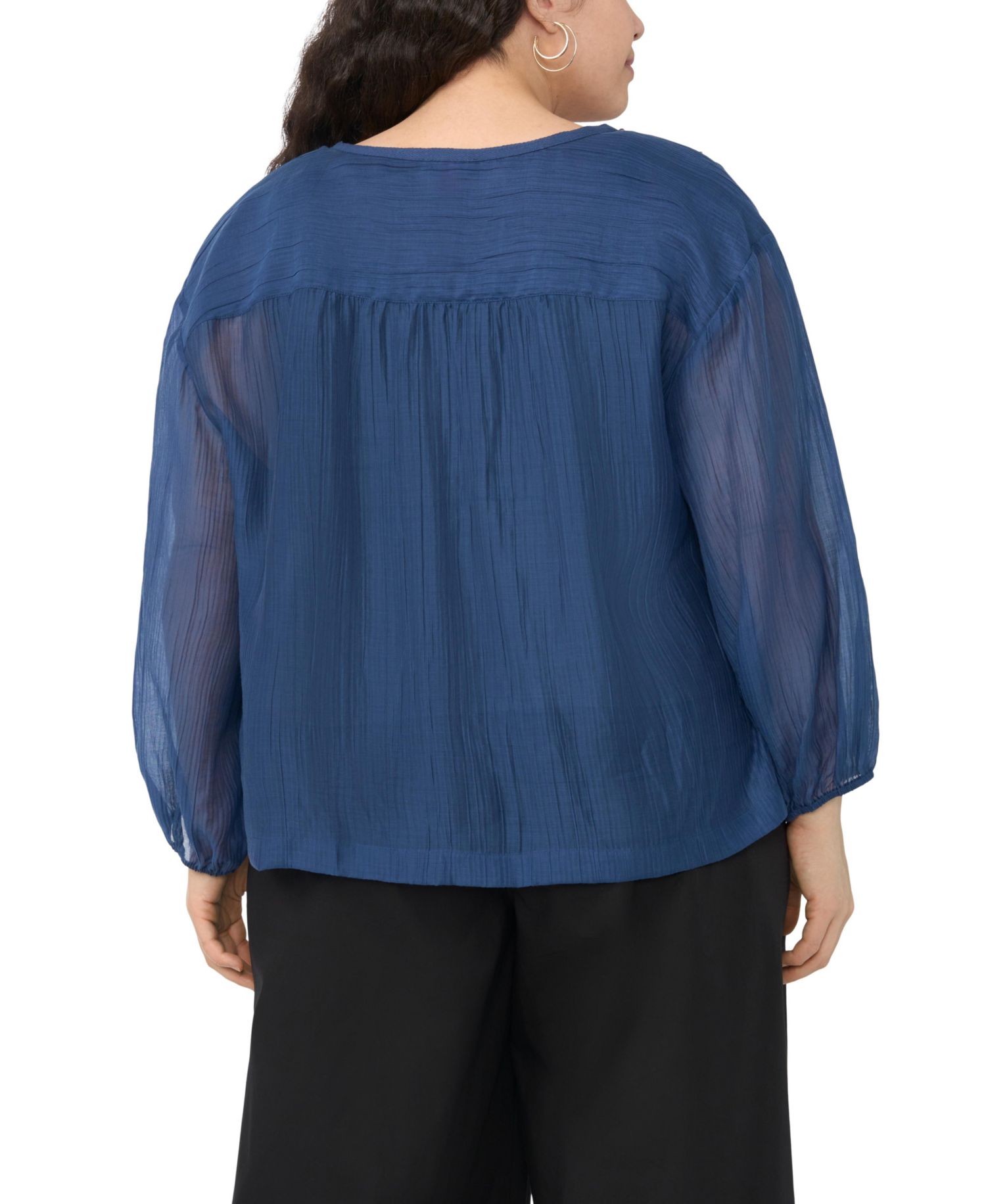 Plus Size Split Neck Top