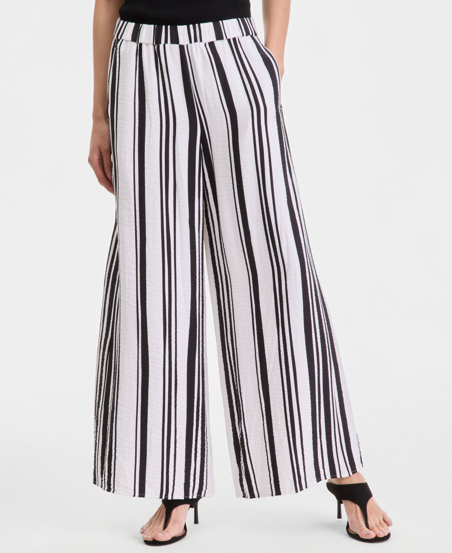 Women's Stripe Wide-Leg Pull-On Pants