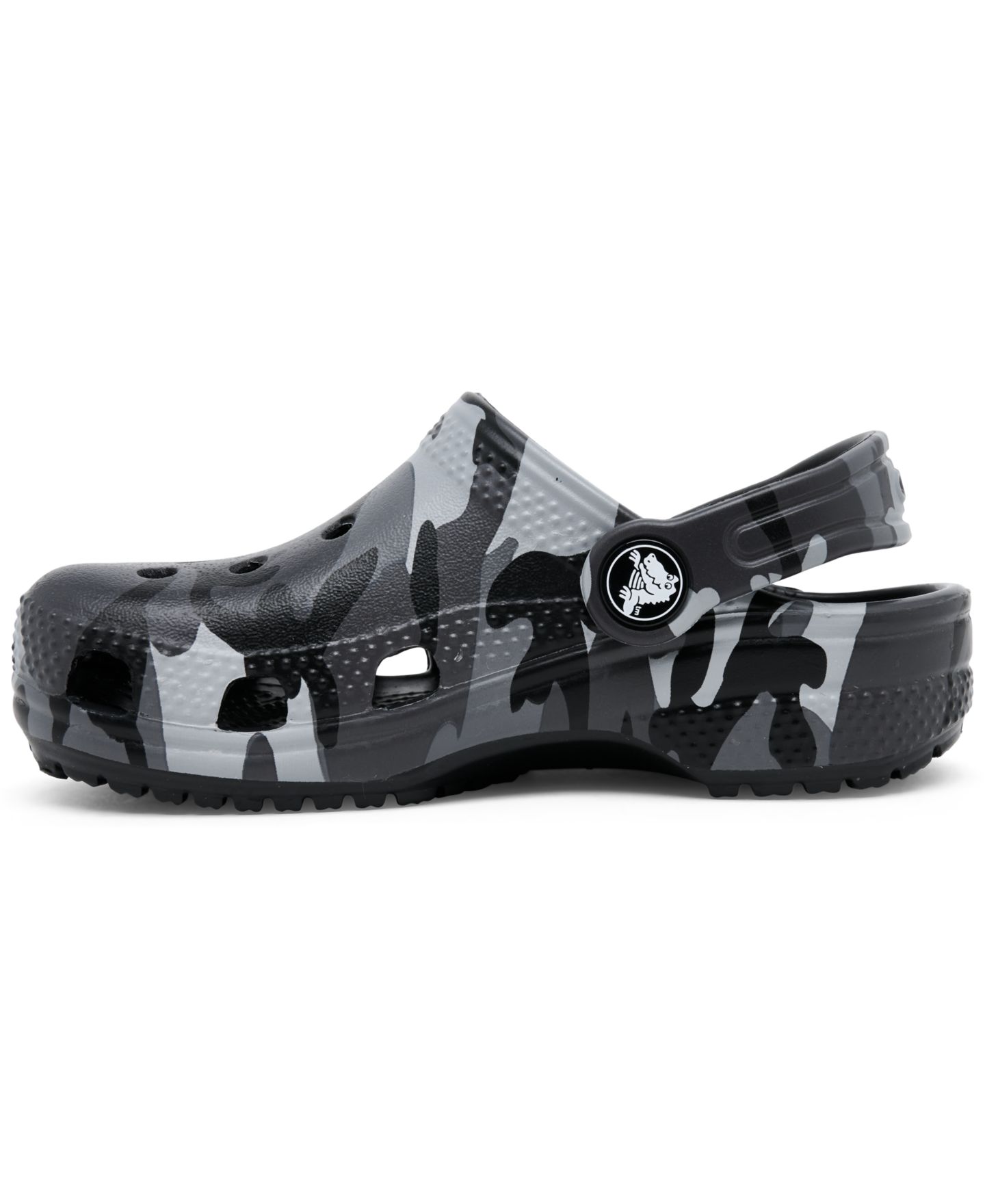 Детские сабо Crocs Camo Classic, цвет: Чёрный / Серый — фото 3