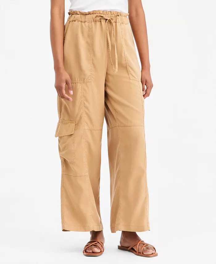 Women's Pull On Paperbag Cargo Wide Leg Pants - thumbnail 7