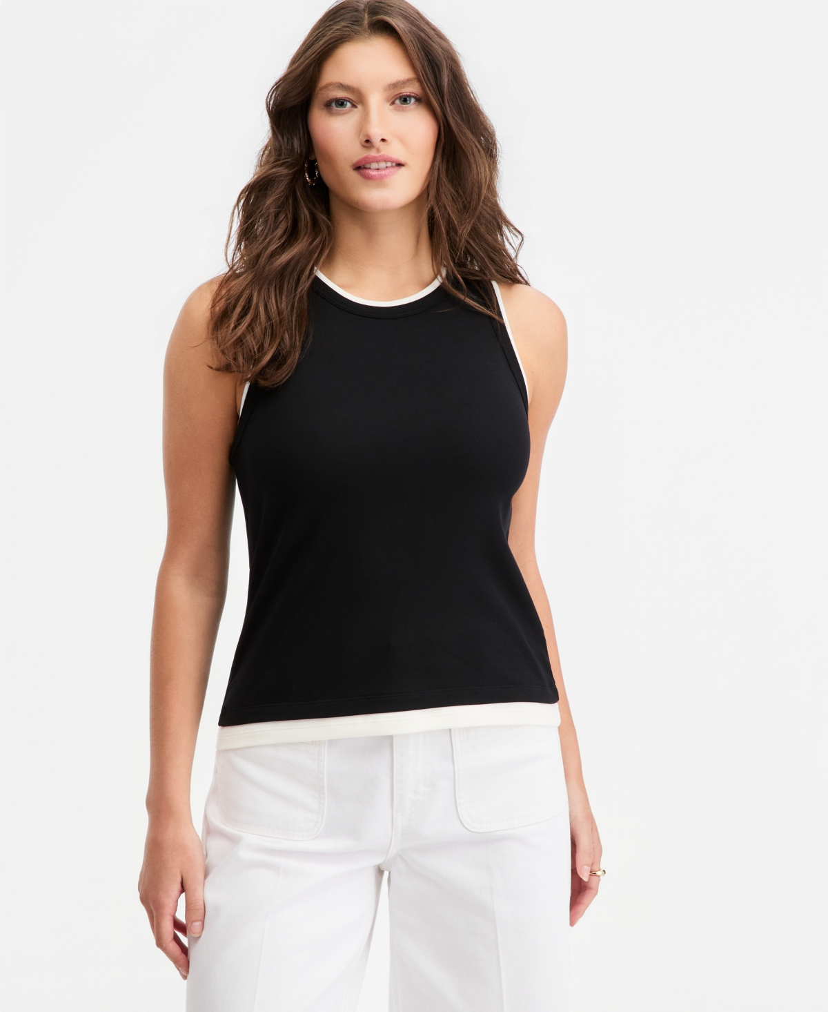 On 34th Women's Micro Rib Faux-Layered Tank Top, Macy's Exclusive
