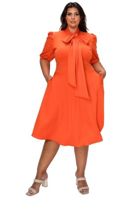 knee length dresses for ladies Orange Aubree Midi Dress main image 0