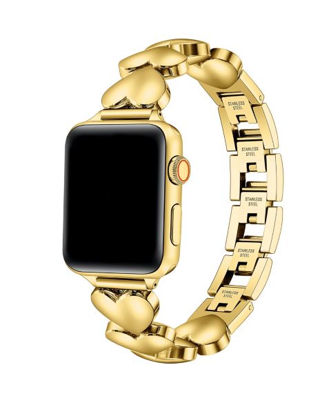 Ремешок для часов Posh Tech Aphrodite Heart Stainless Steel Band for Apple Watch, цвет: Золотой