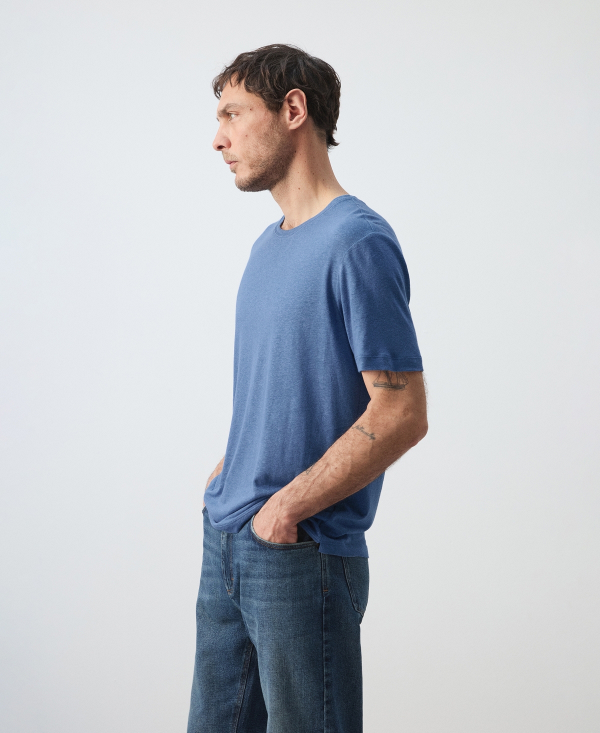 Mango Men's Linen Slim-Fit T-Shirt