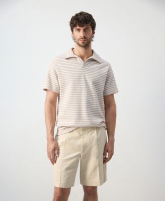 Men's Regular-Fit Textured Striped Polo