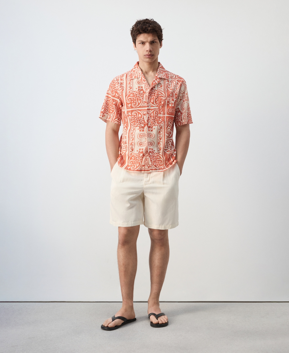Mango Men's Printed Cotton Shirt