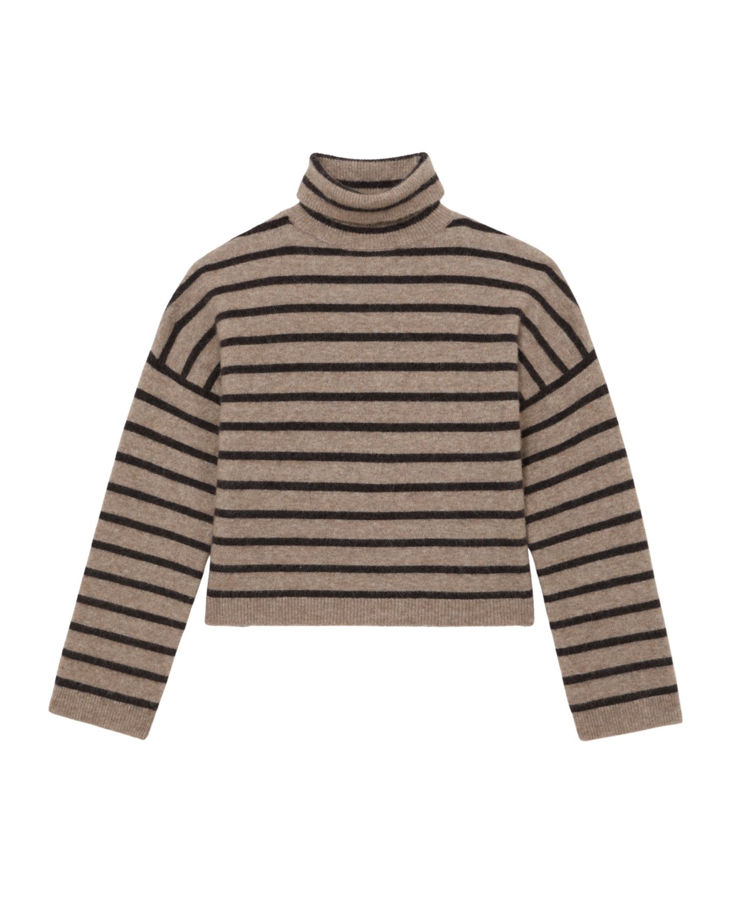Женский свитер REISS Wynn Stripe Roll-Neck with Wool, цвет: Коричневый — фото 7