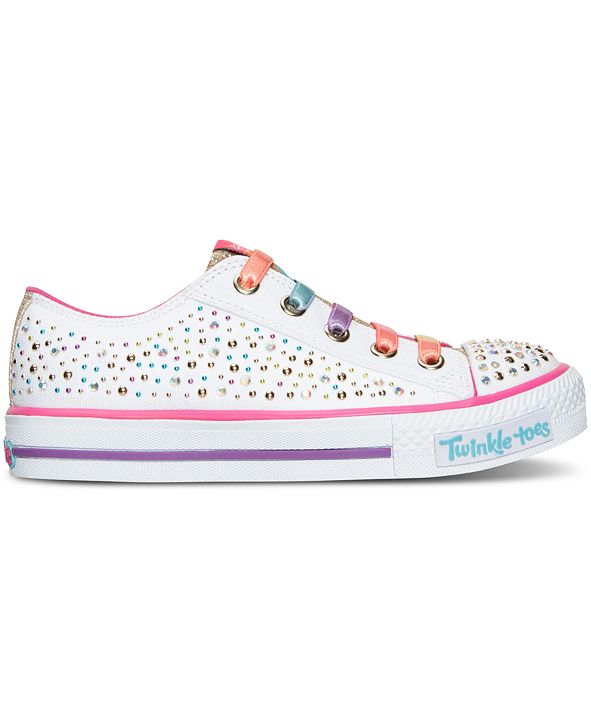 Skechers Little Girls' Twinkle Toes: Shuffles - Glitter Ombre Light-Up ...