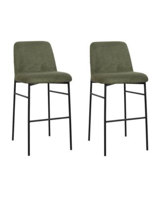Erik Metal and Fabric Bar Chair (Set of 2)