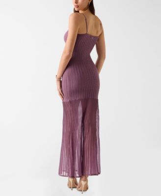 macy's purple sequin dress Say Yes Juniors' Floral Embroidery Sequin Applique Front Slit Gown, Created  for Macy's