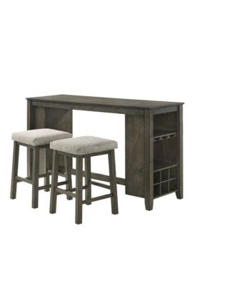 Churon Solid Wood Gathering Bar Table and 2 Stools