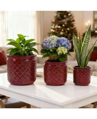 Set of 3 Handmade Ceramic Flower Pot