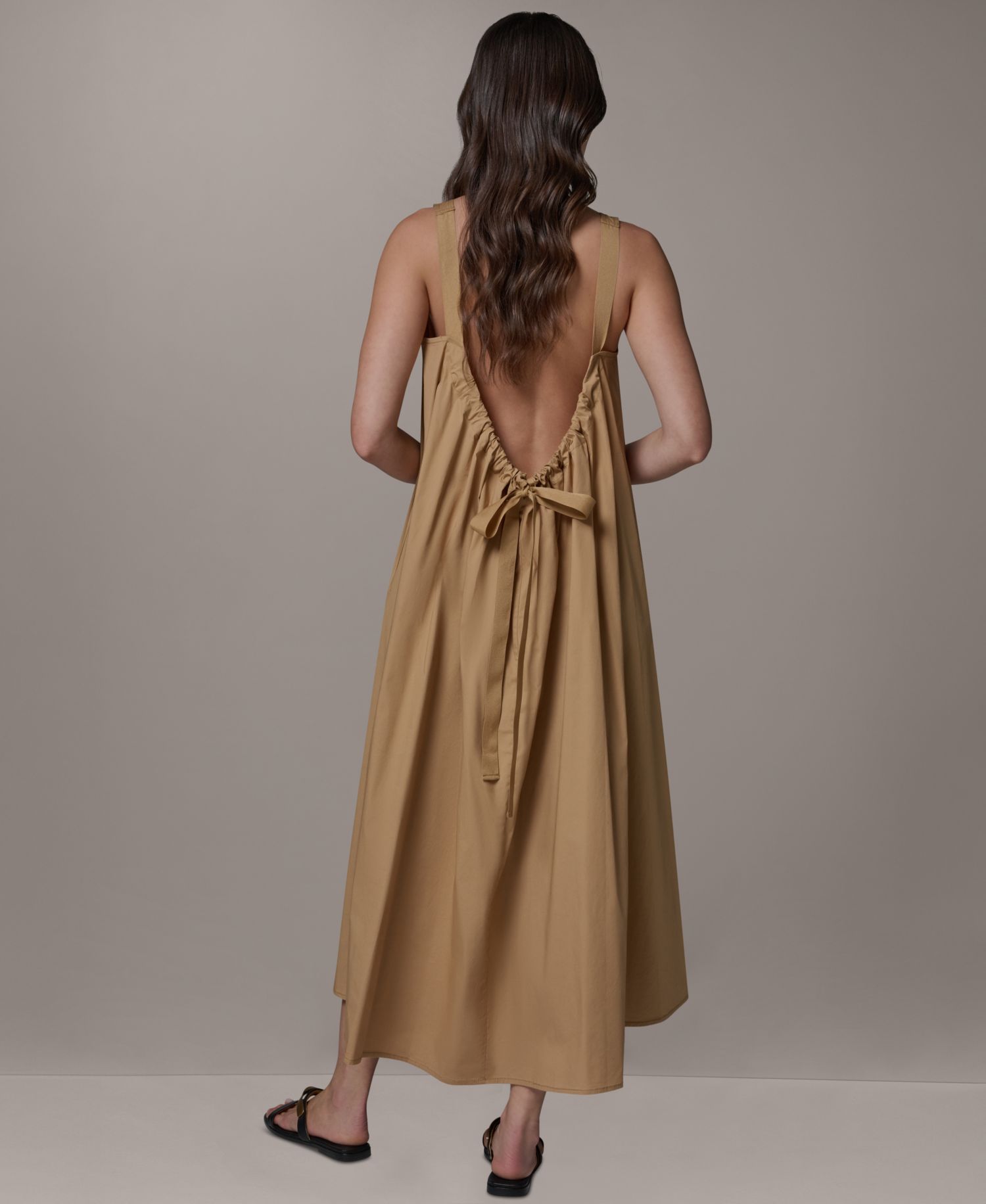 Women's Sleeveless Halter Tie Back Maxi Dress