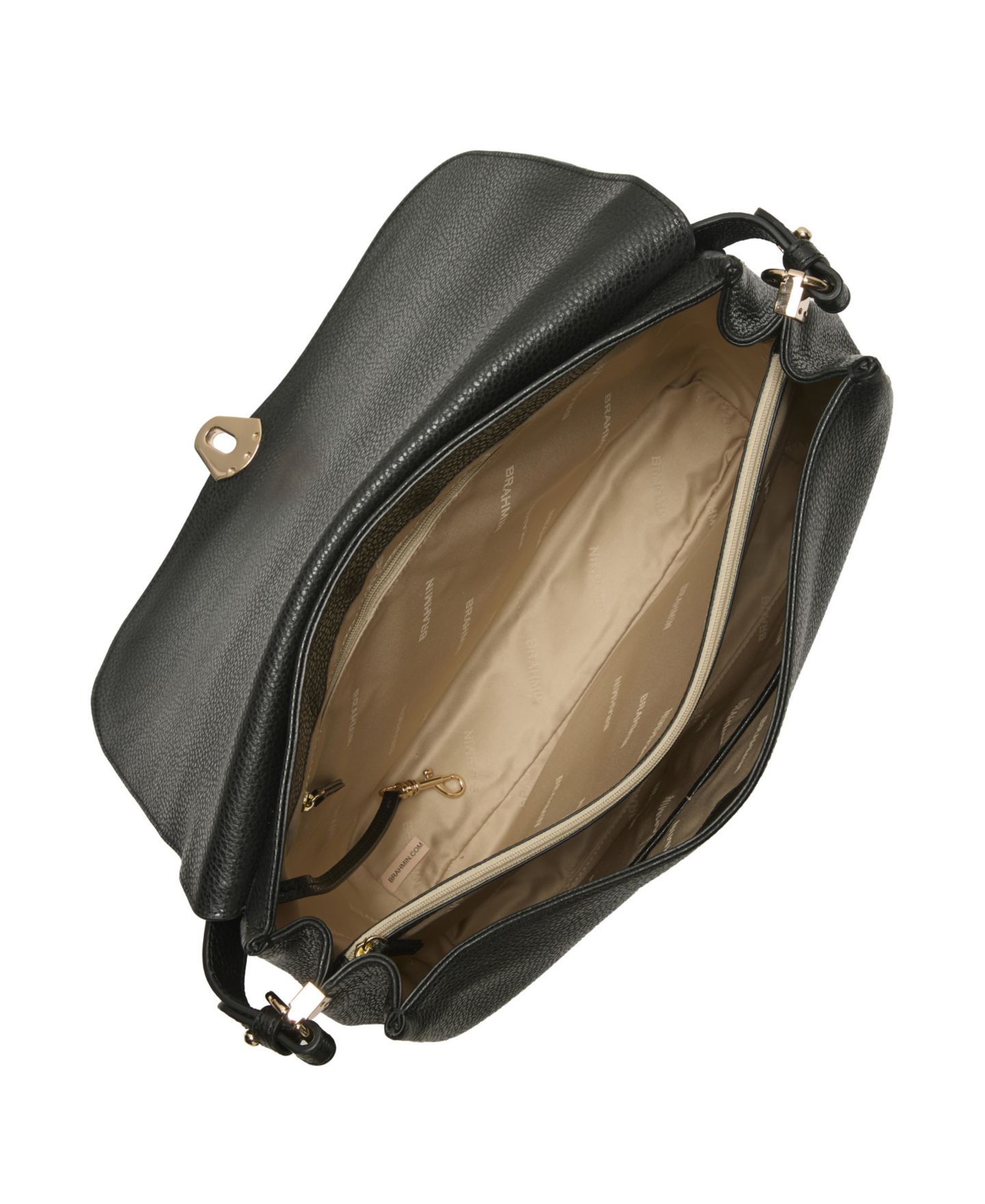 Женская сумка Brahmin Jolene Basel Medium Leather Shoulder Handbag, цвет: Чёрный — фото 4