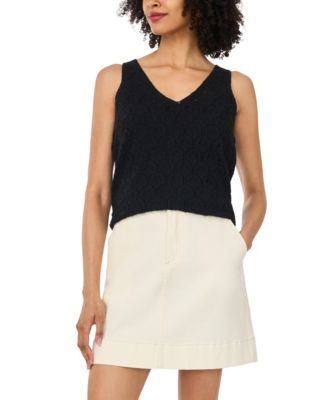 Women's Cotton-Blend Pointelle Tank Top
