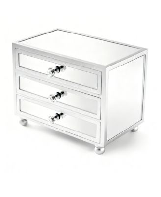 3 Layer Large Capacity Jewelry Storage Box with Crystal Handle