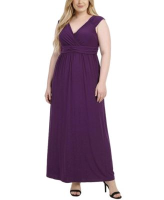 Plus Size Ruched Empire Maxi Dress