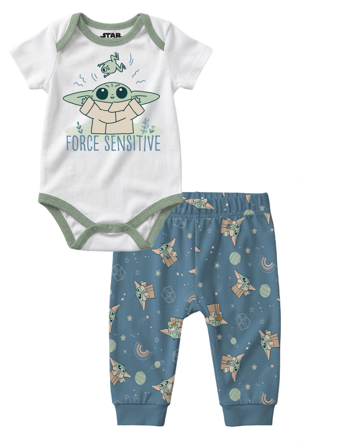 Disney Baby Boys' Short-Sleeve Yoda and Pants, 2-Piece Set