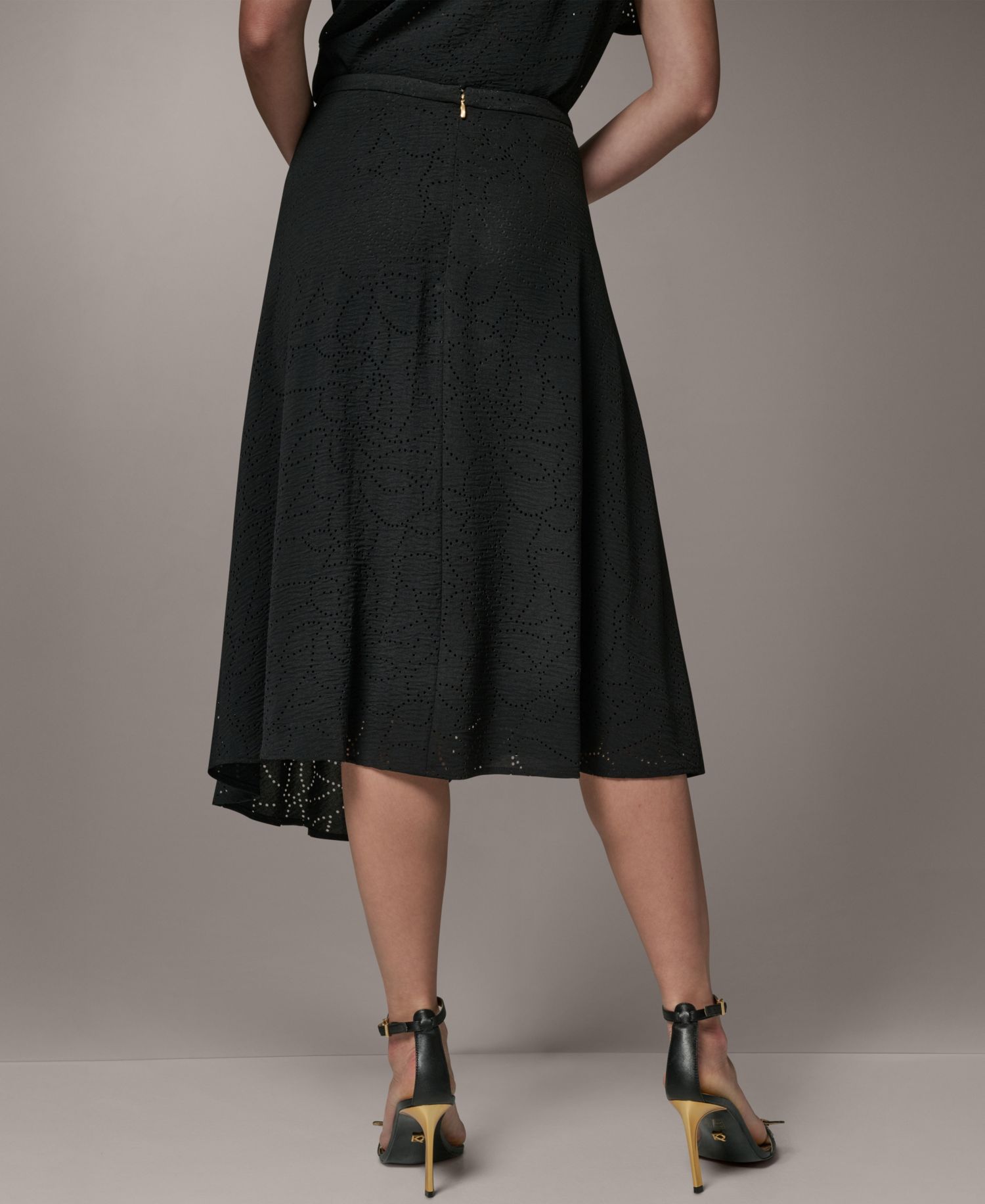 Women's Laser Cut High-Low Skirt