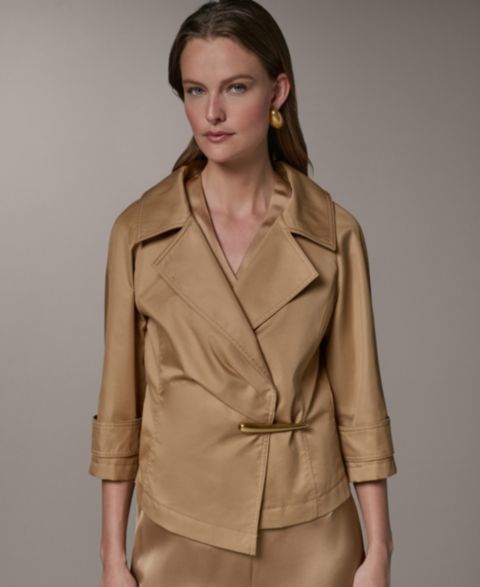 Женские куртки Donna Karan New York Notch Lapel Bar Hardware Jacket
