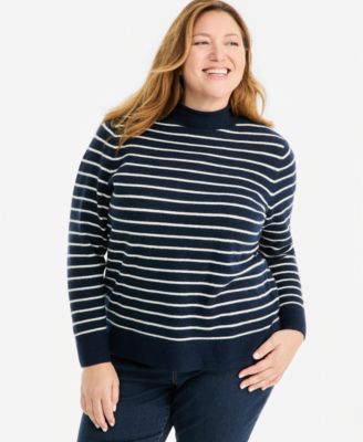 Plus Luxsoft Stripe Rollneck Sweater