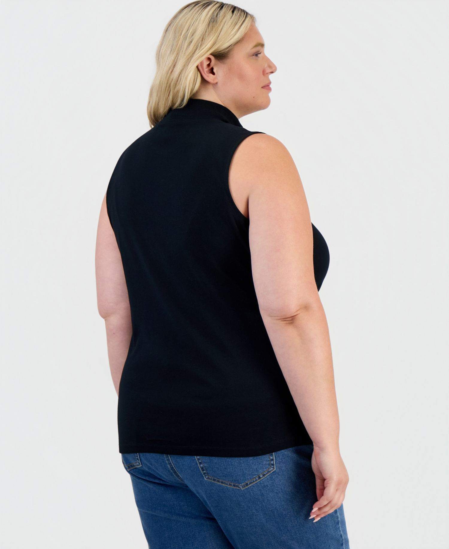 Petite Mock Neck Cotton Tank