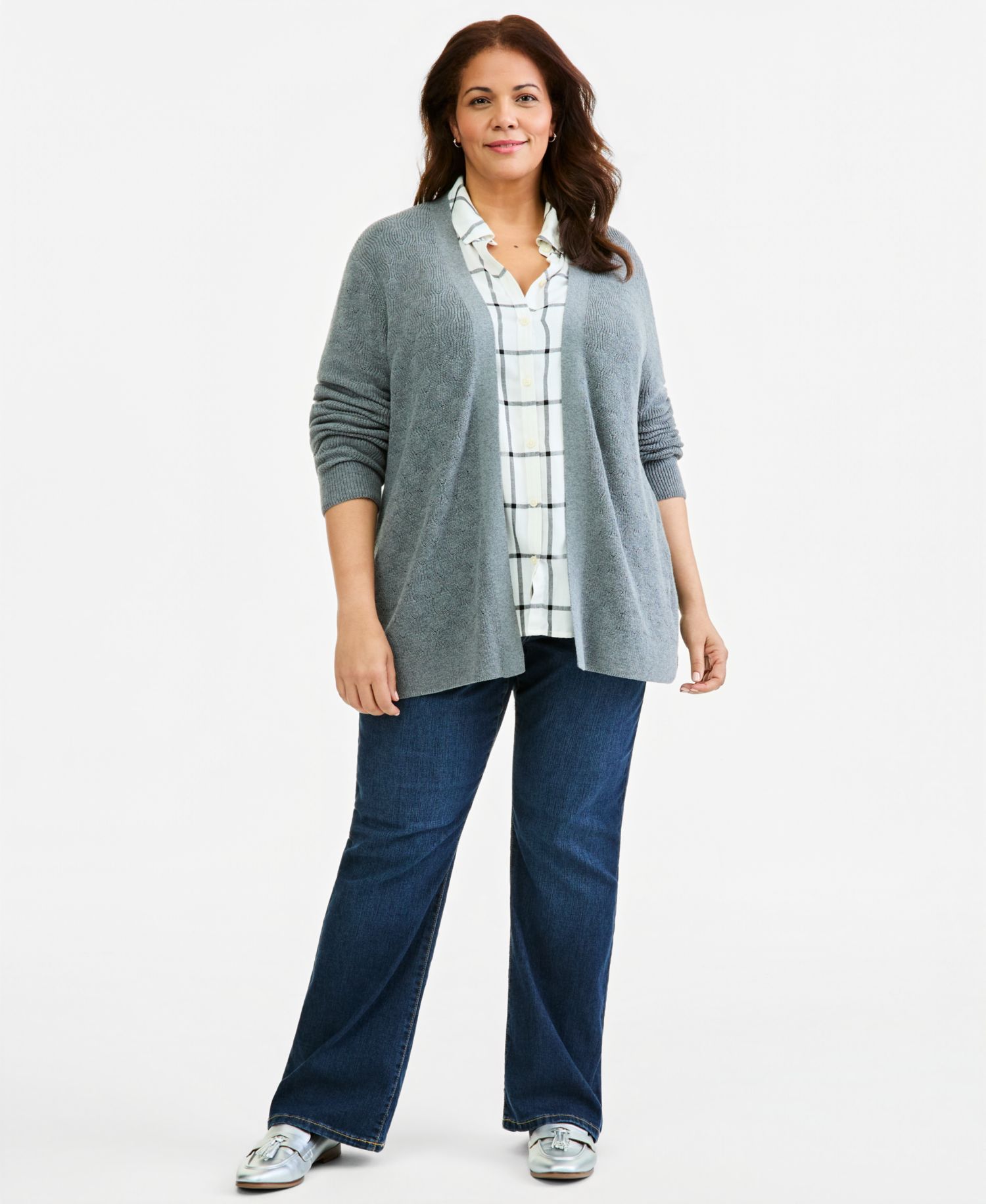 Plus Open Stitch Cardigan, Macy's Exclusive