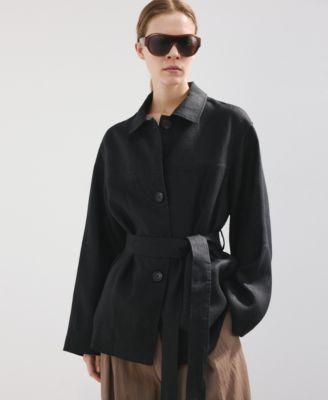 Women's Belted Linen Jacket