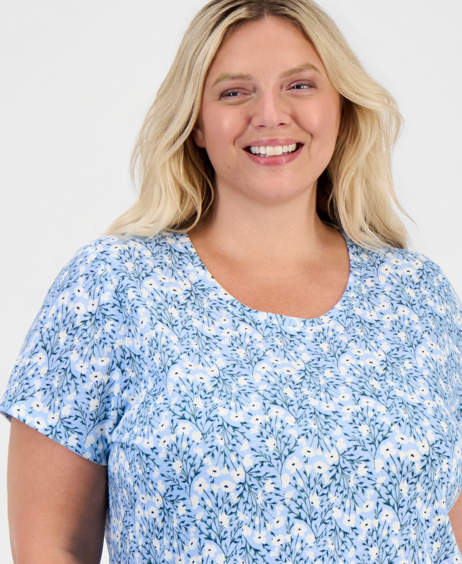 Petite Printed Short-Sleeve Crewneck Tee