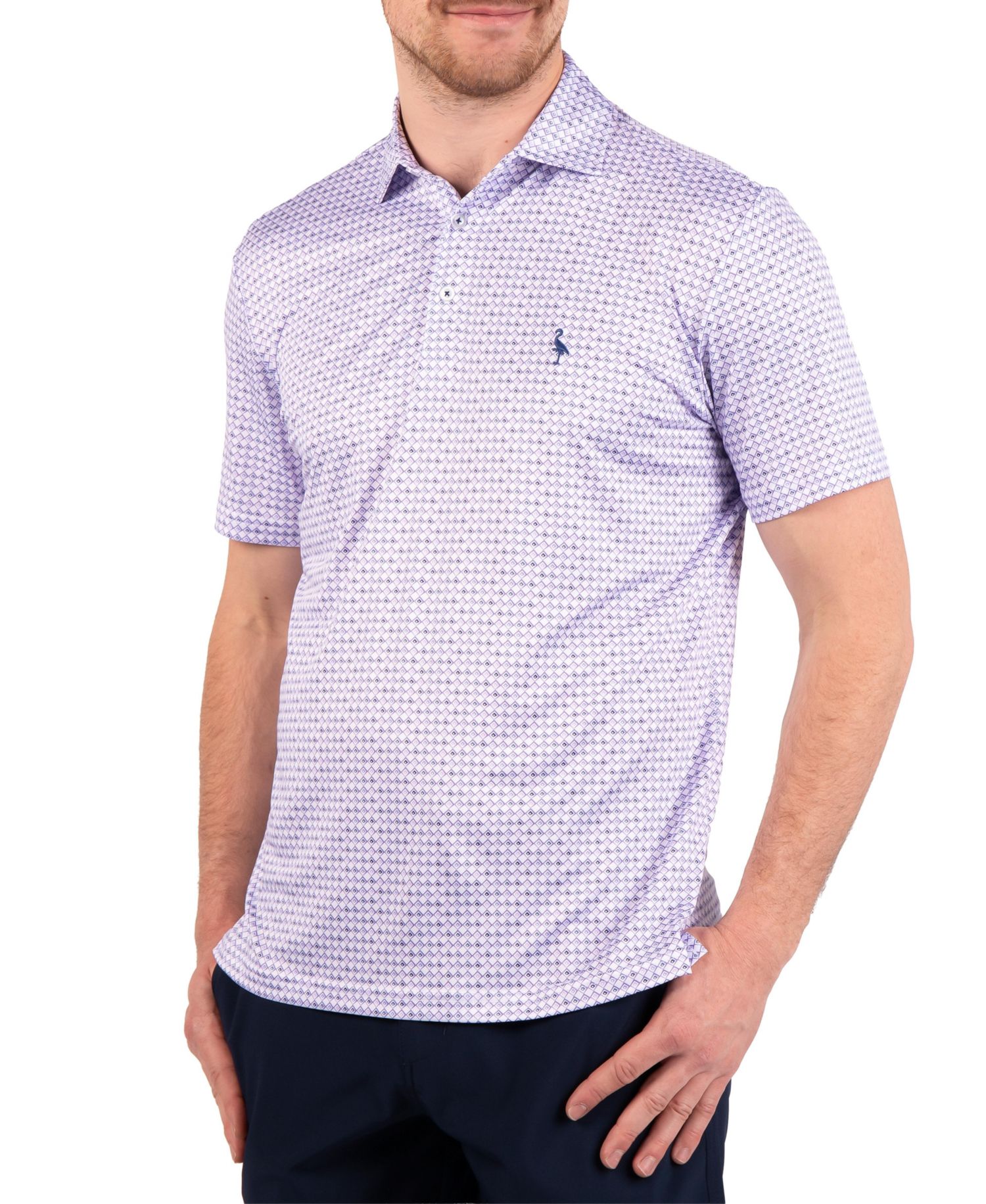 Men's Nested Diamond Printed Performance Polo