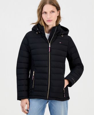 Women's Petite Hooded Packable Quilted Puffer Coat