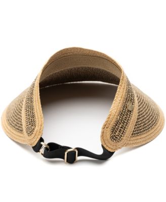 Vince Camuto Rollup Tweed Straw Visor Hat - Macy display picture 1