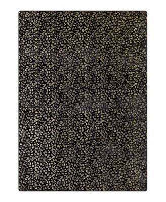 Metallic Leopard Foil Print Rug, 72" x 48"
