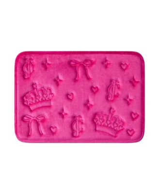 Crowns and Bows Quilted Memory Foam Bath Mat, 17" x 24"