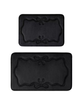 Juicy Couture Ribbon Border Quilted Memory Foam 2-Piece Bath Mat