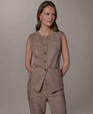 Women's Crewneck Button-Front Vest