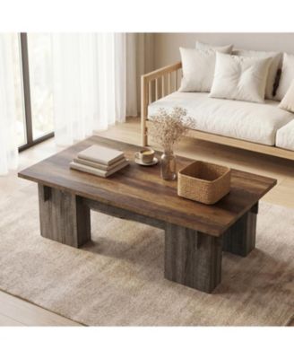 55" Rectangle Coffee Table, Farmhouse Style Cocktail Table, Modern Center Table