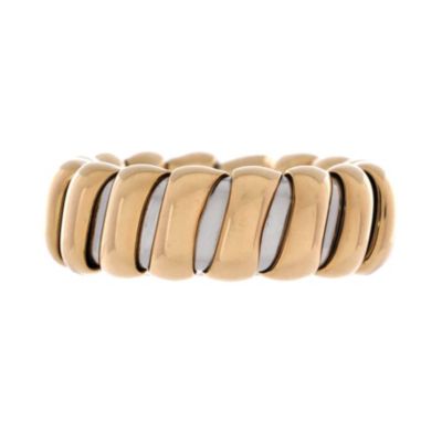 Pre-Owned Bvlgari Tubogas Band Ring - 18k yellow gold, stainless steel