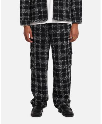 Men's Boucle Tweed Plaid Cargo Pants
